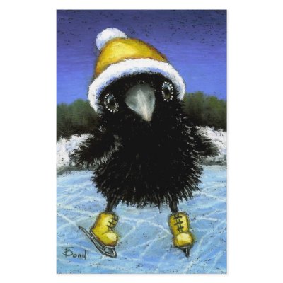 Baby raven ice skating personalized stationery by tanyabond