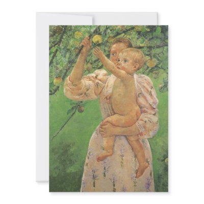 Baby Reaching for an Apple by Mary Cassatt Custom Invitation by MasterpieceCafe