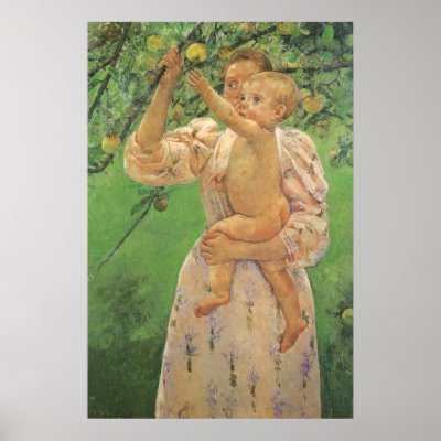 Baby Reaching for an Apple by Mary Cassatt Posters by MasterpieceCafe