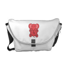 Baby red elephant messenger bag