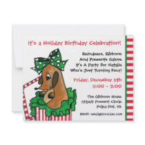 Baby Reindeer (or puppy) Holiday Gift Invitation