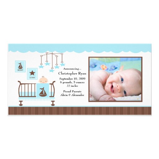 Baby Room Boy PHOTO Birth Announcement Photo Cards