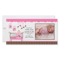 Baby Room Girl PHOTO Birth Announcement Photo Card