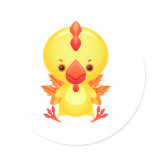 Baby Rooster Round Stickers