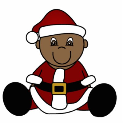 Baby Santa Ornament -African American Photo Sculpture by christmasshop