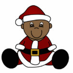 Baby Santa Ornament -African American Photo Sculpture
