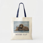 Baby Sea Otter Riding on Mother Canvas Bag