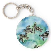 baby sea turtles reptile animal wildlife painting key chains