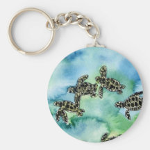 baby sea turtles reptile animal wildlife painting key chains