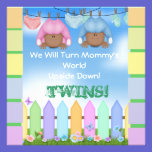 BABY SHOWER AFRICAN AMERICAN TWIN BOY & GIRL invitations