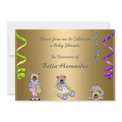 Baby Shower Announcement Party Teddy Bears by invitesnow