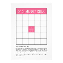 Baby Shower Bingo - Pink invitations