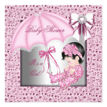 Baby shower blanc assez rose de fille faire-parts