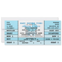 Baby Shower Blue Concert Ticket Invitation