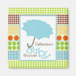 Baby Shower - Blue Umbrella and Boho Dots Magnets
