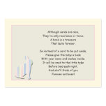 Baby Shower Book Poem Pink Insert Card Business Cards