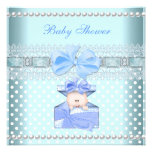 Baby Shower Boy Baby Blue Gift Pearl Lace Spot Personalized Announcement