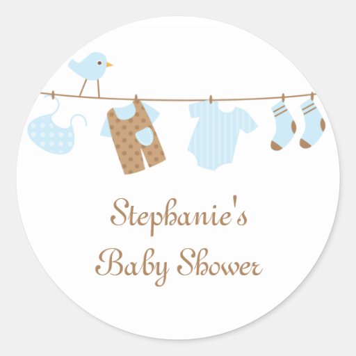 Baby shower boy birds and laundry stickers