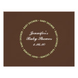 Baby Shower Brown with Green Text RSVP Card Invite