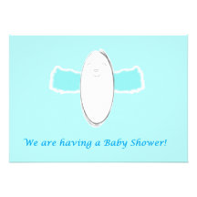 Baby Shower Cards - blue angel Custom Invitation
