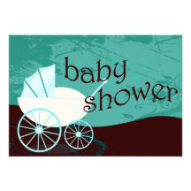 baby shower carriage custom invitations