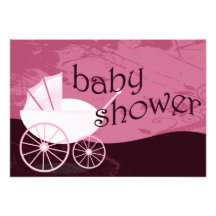 baby shower carriage invitation