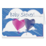 Baby Shower Colourful Heart Balloons Cards