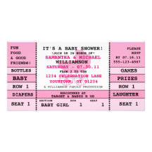 Baby Shower Concert Ticket Invitation Photo Card