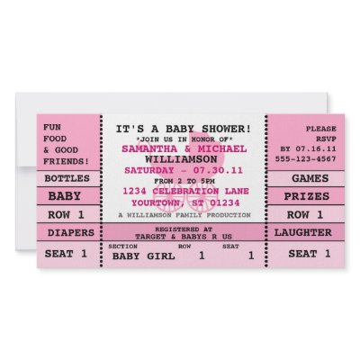 Baby Shower Concert Ticket Invitation Photo Card by reflections06