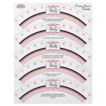 Baby Shower Cupcake Decor - French Bow Dot Swirl