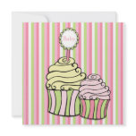 Baby Shower Cupcake Parlour Striped Invitation