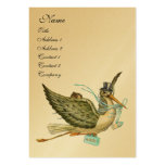 BABY SHOWER de CIGOGNE, or métallique Modèle De Carte De Visite