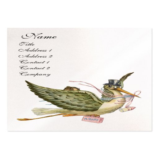 BABY SHOWER de CIGOGNE, papier de perle Modèle De Carte De Visite