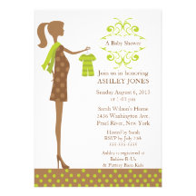 Baby shower de garçon/fille de maman de mod cartons d'invitation