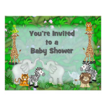 Baby shower de jungle faire-part personnalisé