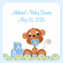 Baby shower de singe de garçon autocollants
