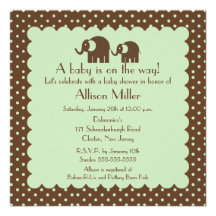 Baby shower d'éléphant de maman et de bébé invitations