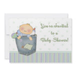 Baby Shower Denim Green Invitation