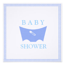 Baby Shower diaper cut out invitation blue