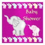 Baby shower et éléphants adorables de mamans et de invitation personnalisée