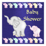 Baby shower et éléphants adorables de mamans et de faire-part personnalisé
