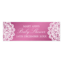 Baby Shower Favor Tag Vintage Lace Pink Business Card Template