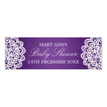 Baby Shower Favor Tag Vintage Lace Purple Business Card Templates