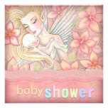 Baby shower féerique floral rose de mère et de nou faire-parts