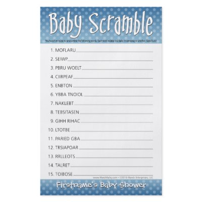 Baby Shower Game - Baby Word Scramble by MarshBaby