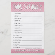 Baby Shower Game - Baby Word Scramble Flyer