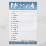 Baby Shower Game - Baby Word Scramble Flyer Design