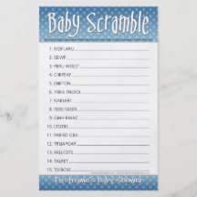 Baby Shower Game - Baby Word Scramble Flyer Design