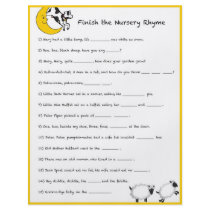 Baby Shower Game - Finish the Nursery Rhyme Personalized Flyer
