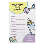 Baby Shower Game - Word Jumble stationery